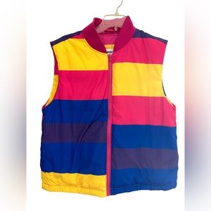 Wrangler Women’s Multicolored Pastel Puffer Vest Jacket NWOT Size Small